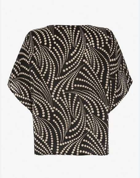 Mint Velvet ‘Nancy’ Black Satin Printed Top Size Small (UK 8-10) RRP £69 - Picture 5 of 8